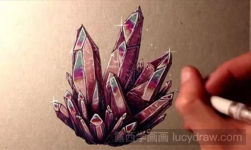 彩铅画教程：亮晶晶的水晶