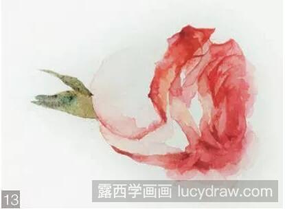 水彩画：画一朵美丽的玫瑰