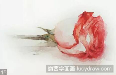 水彩画：画一朵美丽的玫瑰