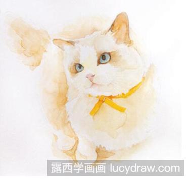 水彩画教程：怎么用留白画猫咪