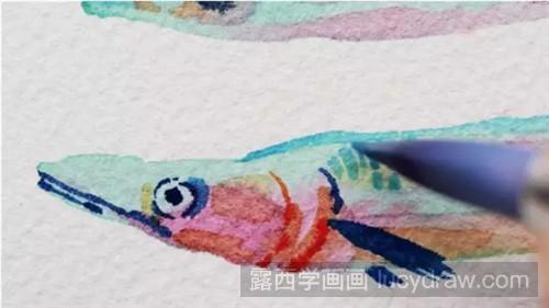 小鱼水彩画怎么画