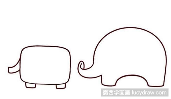 简笔画大象的画法教程