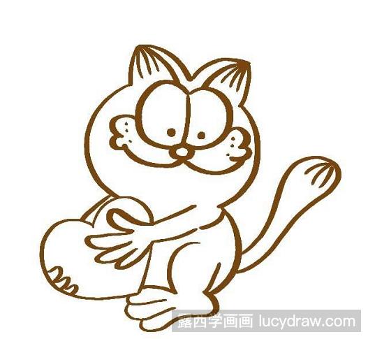 加菲猫简笔画欧迪图片