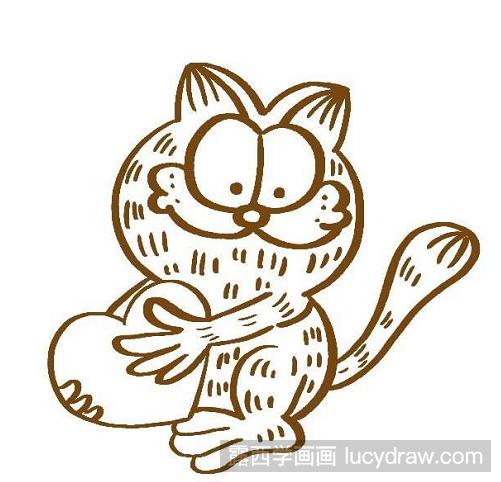 儿童画加菲猫的画法教程