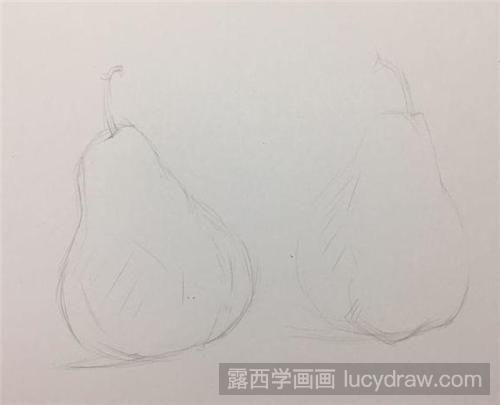 彩铅画教程：两只梨