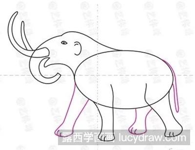 大象简笔画 牙齿图片