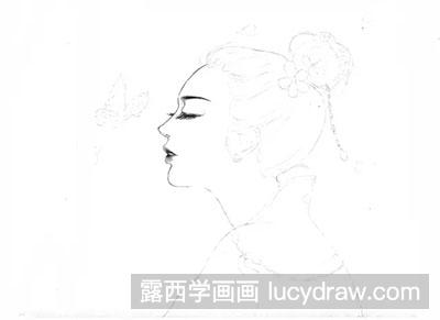 素描教程-怎么绘制古风美女