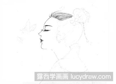 素描教程-怎么绘制古风美女