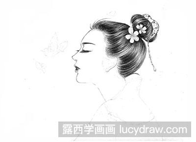 素描教程-怎么绘制古风美女