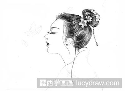 素描教程-怎么绘制古风美女