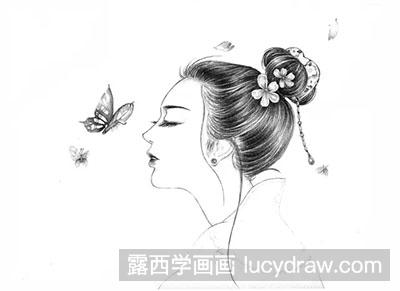 素描教程-怎么绘制古风美女