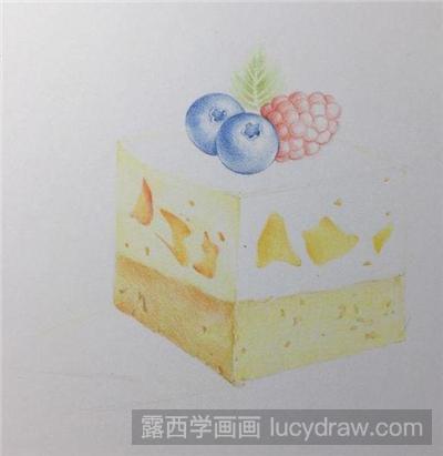 彩铅画教程：方块蛋糕