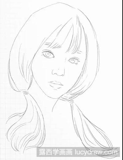 素描教程-怎么绘制美少女头像