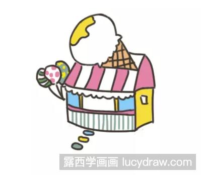 儿童画教程：教你画冰淇淋店