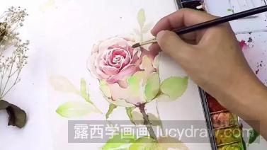 玫瑰水彩画法步骤教程
