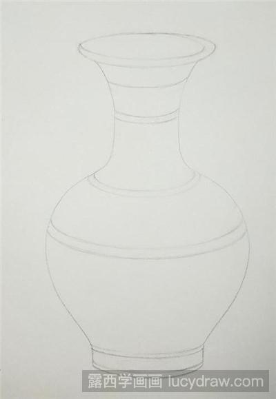 青花瓷瓶彩铅画教程