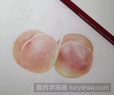 彩铅画教程-怎么绘制桃子