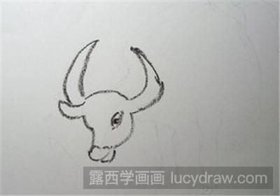 儿童画教程：田间吃草的小牛
