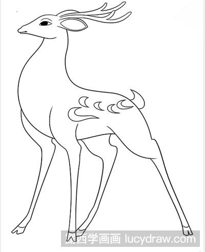 七色神鹿怎么画 简单图片