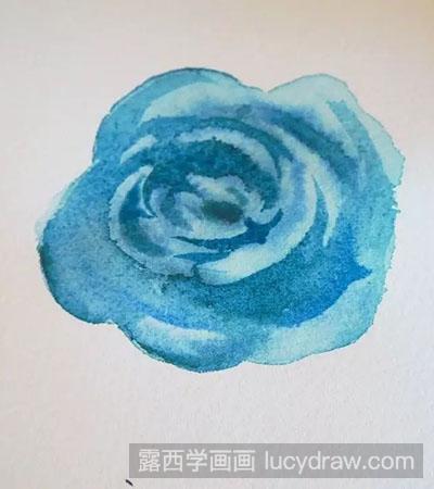 水彩画教程-怎么绘制蓝玫瑰