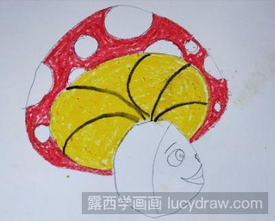 儿童画教程：教你画卡通蘑菇