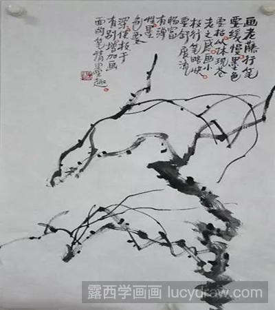 国画教程：怎么画紫藤叶和藤