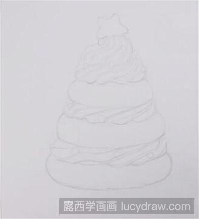 抹茶松饼彩铅画教程