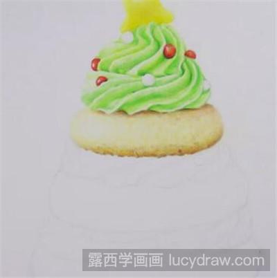 抹茶松饼彩铅画教程