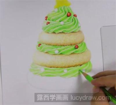 抹茶松饼彩铅画教程