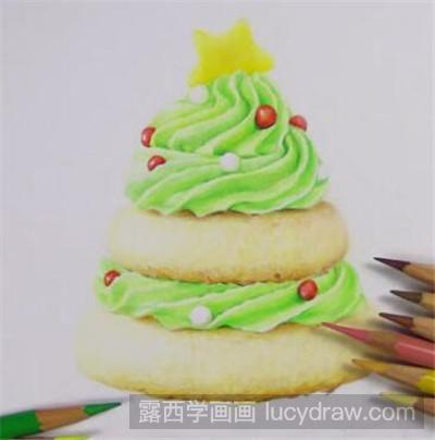 抹茶松饼彩铅画教程