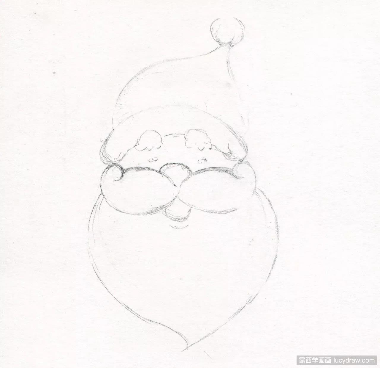 简笔画教程：胖乎乎的圣诞老人