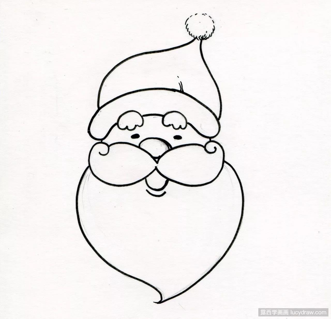 简笔画教程：胖乎乎的圣诞老人