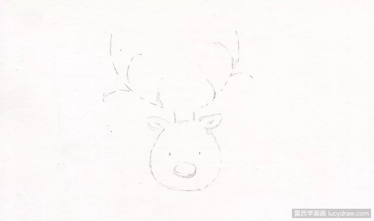 简笔画教程：麋鹿的画法