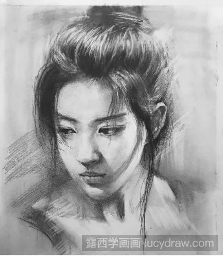 素描教程：神仙姐姐刘亦菲的画法