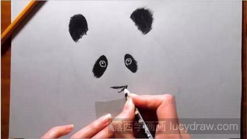 熊猫彩铅画教程
