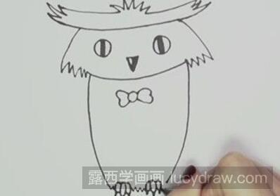 儿童画教程：夜间出没的猫头鹰