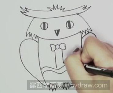 儿童画教程：夜间出没的猫头鹰