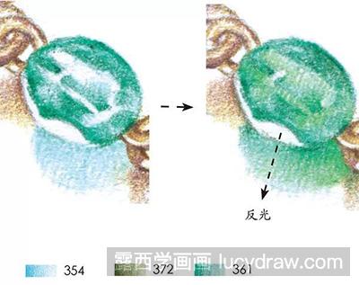 彩铅画教程-怎么绘制绿宝石耳坠