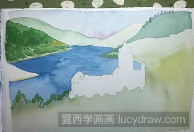 水彩画教程-城堡的绘制方法