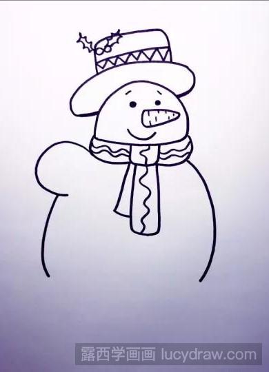 儿童画教程：画两个小雪人