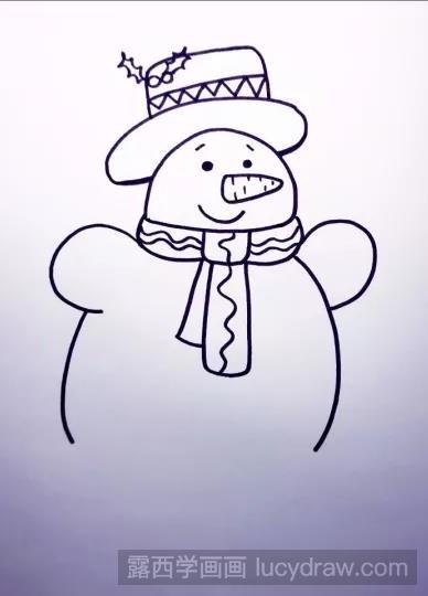 儿童画教程：画两个小雪人