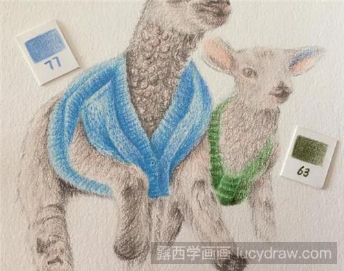 彩铅画教程：两只山羊