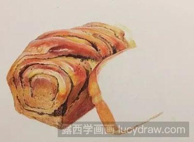 彩铅画教程-红豆吐司面包的绘制方法