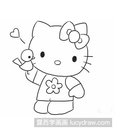 简笔画教程-怎么画一只可爱的HelloKitty