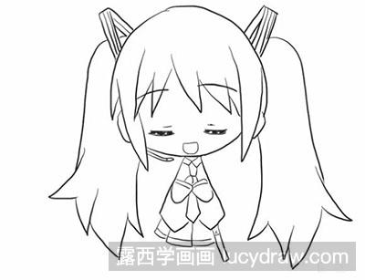 简笔画教程-小初音的画法