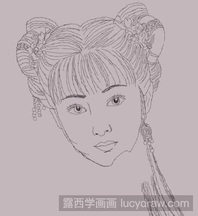 简笔画教程：教你画古代美女