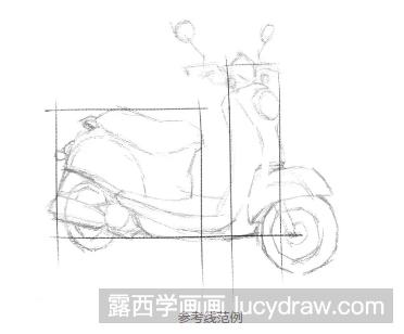 素描摩托车怎么画?