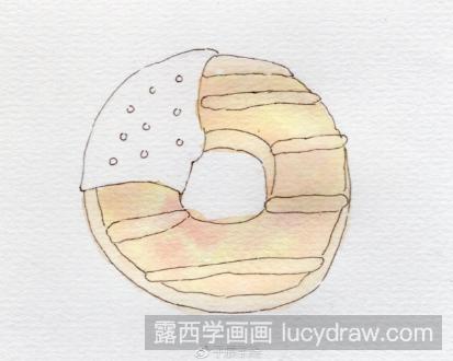 教你用水彩手绘甜甜圈