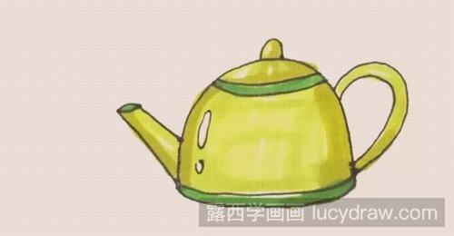茶壶简笔画过程