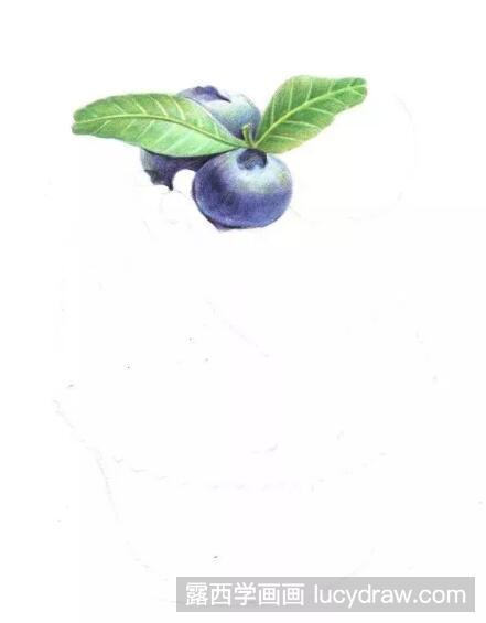 蓝莓杯子蛋糕彩铅画教程